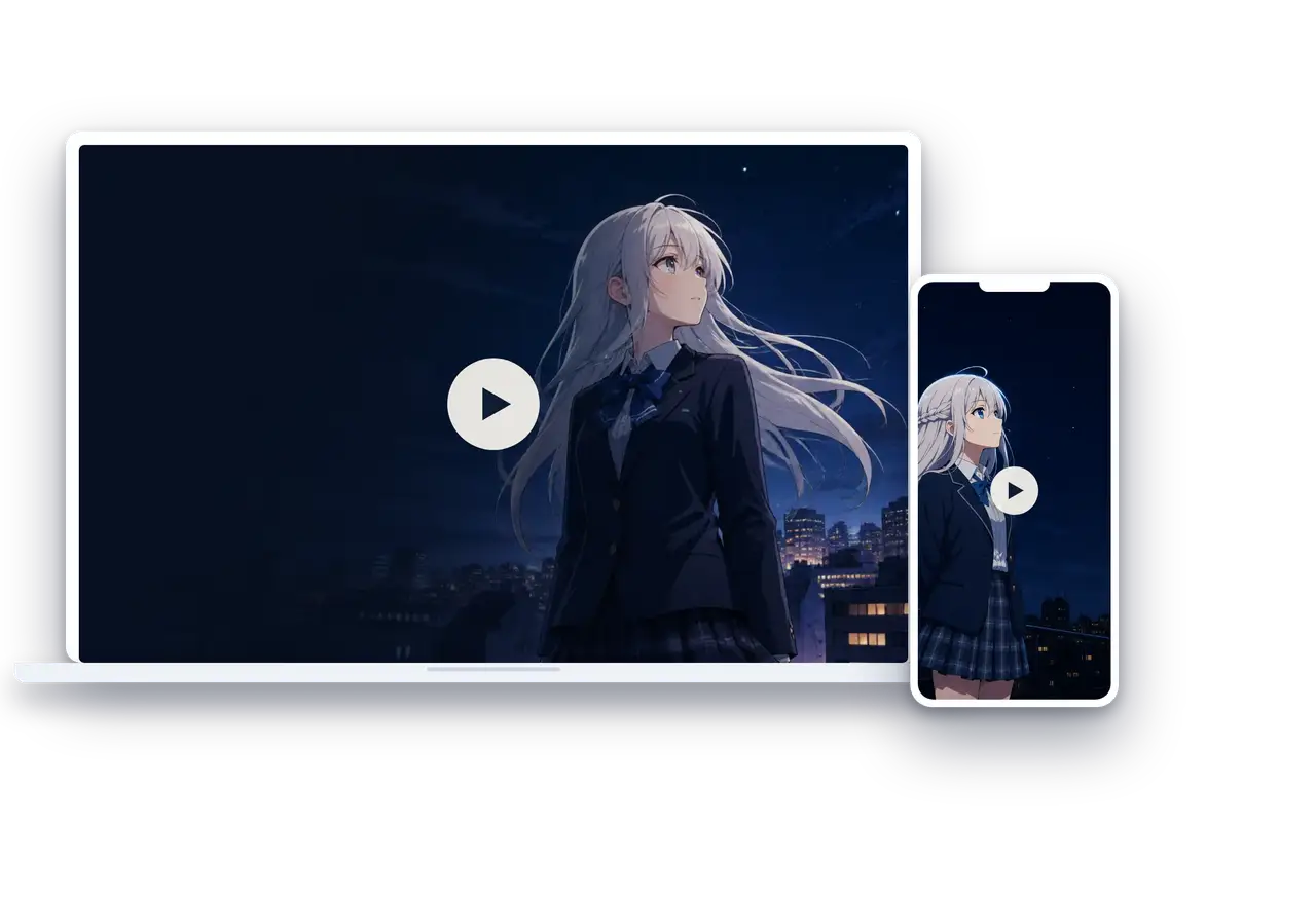 制作した映像を再生している画面